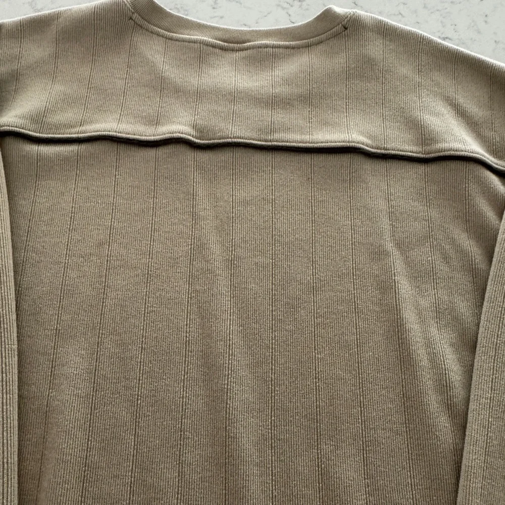 Columbia Pullover Sweater Mens XXL Tan Ribbed V-Neck Long Sleeve Earth Tones